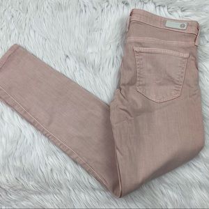 AG Adriano Goldschmied Women's The Stevie Ankle Jeans Pale Pink Size 26